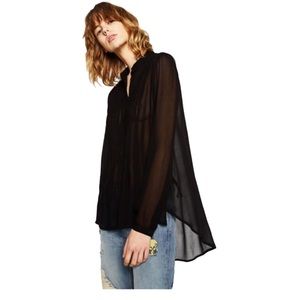 Black ZARA Tunic Top Long Sleeves Size S NWT